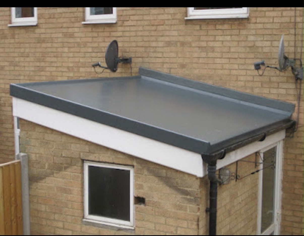 GRP fibreglass flat re-roof being installed on a property near Colchester, Essex